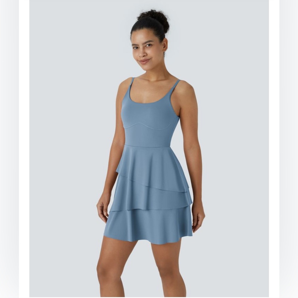 NWT Halara 2 in 1 Activewear Dress Dusty Blue Large - Picture 3 of 8